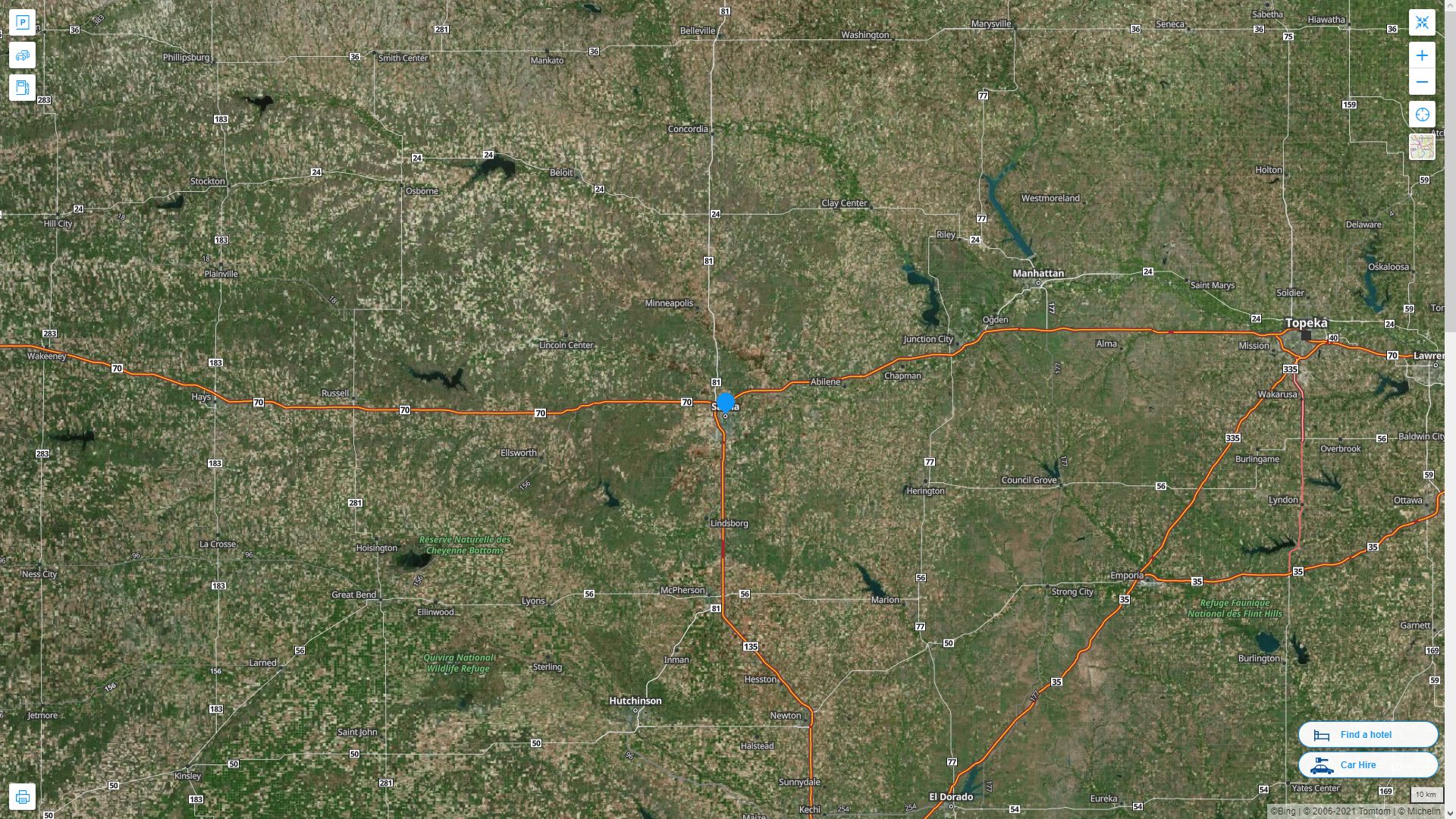 Salina Kansas Map And Salina Kansas Satellite Image   Salina Kansas Highway And Road Map With Satellite View 